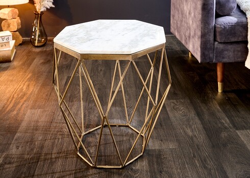 Diivanilaud DIAMOND valge marmor, 42x42xH50 cm