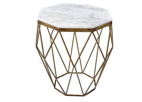 Diivanilaud DIAMOND valge marmor, 42x42xH50 cm