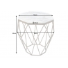 Diivanilaud DIAMOND valge marmor, 42x42xH50 cm