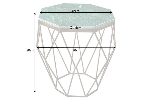 Diivanilaud DIAMOND roheline marmor, 42x42xH50 cm