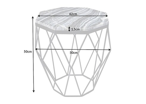 Diivanilaud DIAMOND marmor, 42x42xH50 cm