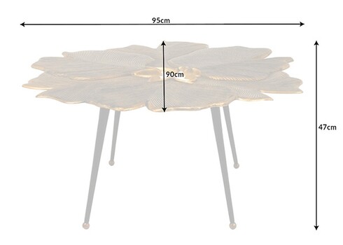 Abilaud GINKO kuldne, 94x96xH47 cm