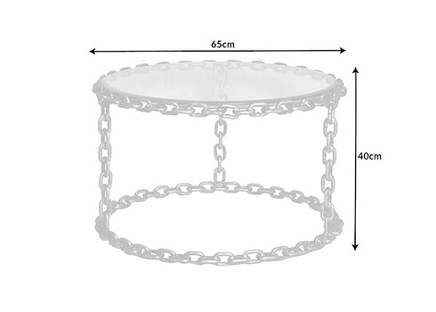 Diivanilaud CHAIN hõbedane, 65x65xH40 cm