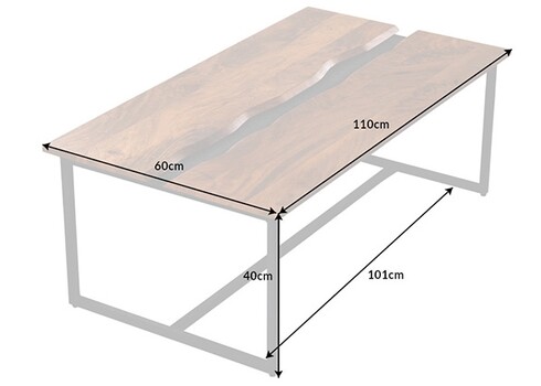 Diivanilaud AMAZONAS pruun / must, 110x60xH40 cm