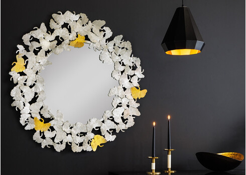 Seinapeegel GINKO hõbe / kuld, 92x4xH92 cm