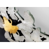 Seinapeegel GINKO hõbe / kuld, 92x4xH92 cm