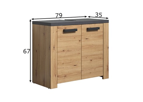 Valamukapp FOLLOW tamm / hall, 79x35xH67 cm