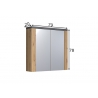 Peegelkapp FOLLOW tamm / hall, 79x20xH78 cm
