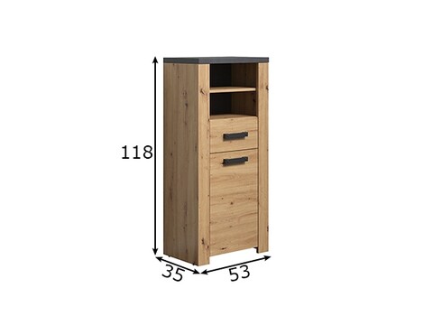 Vannitoakapp FOLLOW tamm / hall, 53x35xH118 cm