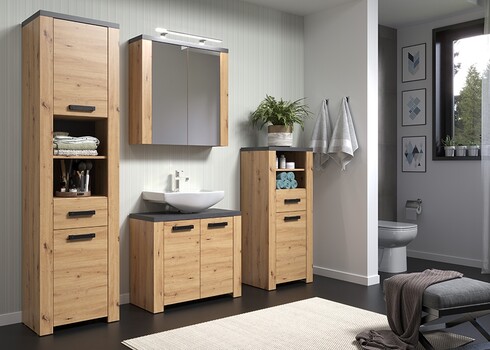 Vannitoakapp FOLLOW tamm / hall, 53x35xH118 cm