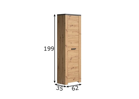 Esikukapp FOLLOW tamm / hall, 62x35xH199 cm