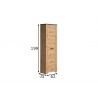 Esikukapp FOLLOW tamm / hall, 62x35xH199 cm