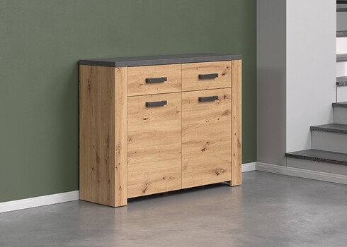 Kummut FOLLOW tamm / hall, 116x35xH91 cm