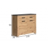 Kummut FOLLOW tamm / hall, 116x35xH91 cm