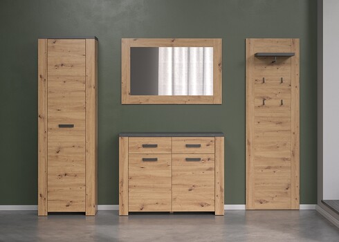 Kummut FOLLOW tamm / hall, 116x35xH91 cm