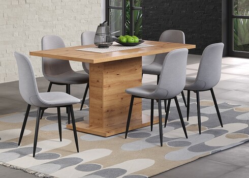 Söögilaud FOLLOW tamm / hall, 160x80xH76 cm