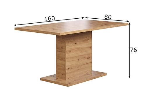 Söögilaud FOLLOW tamm / hall, 160x80xH76 cm
