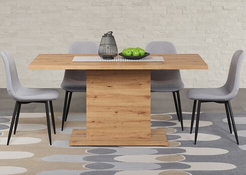 Söögilaud FOLLOW tamm / hall, 160x80xH76 cm