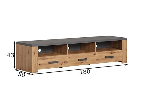 Tv-alus FOLLOW tamm / hall, 180x50xH43 cm