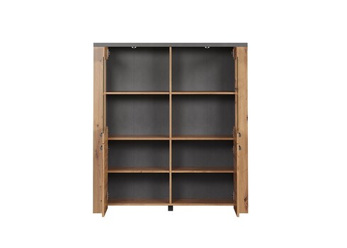 Vitriinkapp FOLLOW tamm / hall, 127x40xH139 cm