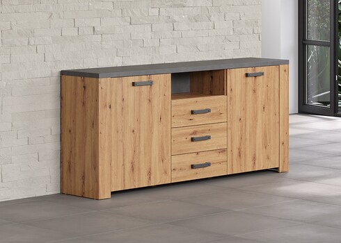 Kummut FOLLOW tamm / hall, 180x40xH83 cm