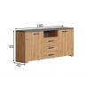 Kummut FOLLOW tamm / hall, 180x40xH83 cm