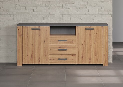 Kummut FOLLOW tamm / hall, 180x40xH83 cm