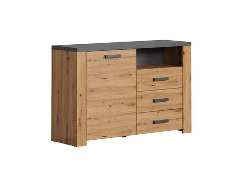 Kummut FOLLOW tamm / hall, 127x40xH83 cm