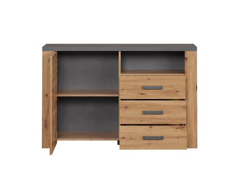 Kummut FOLLOW tamm / hall, 127x40xH83 cm