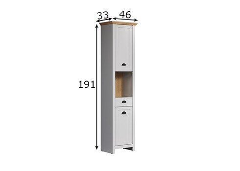 Vannitoakapp LANDSIDE helehall / tamm, 46x33xH191 cm