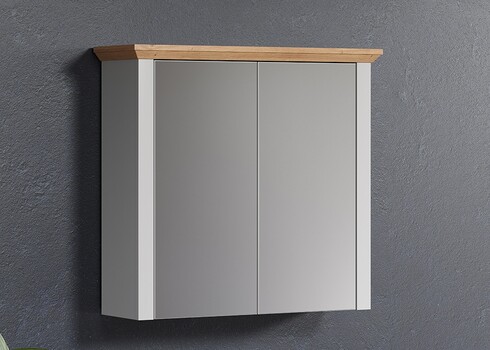 Peegelkapp LANDSIDE helehall / tamm, 78x24xH73 cm