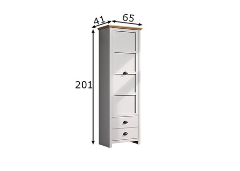 Esikukapp LANDSIDE helehall / tamm, 65x41xH194 cm