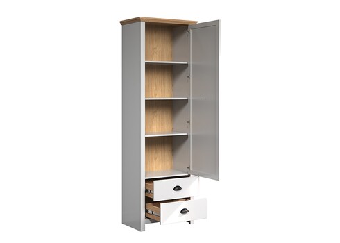 Esikukapp LANDSIDE helehall / tamm, 65x41xH194 cm
