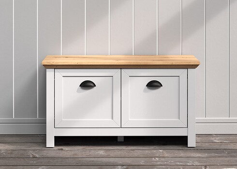 Esikupink LANDSIDE helehall / tamm, 91x41xH49 cm