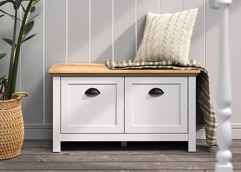 Esikupink LANDSIDE helehall / tamm, 91x41xH49 cm