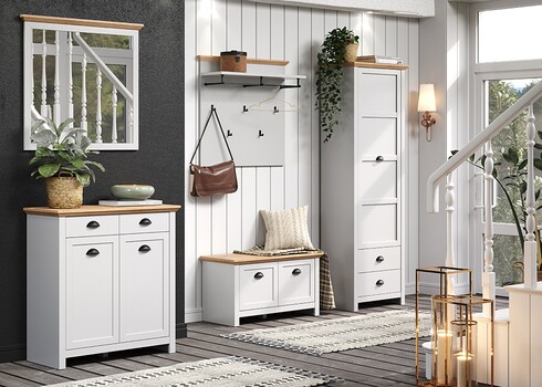 Esikupink LANDSIDE helehall / tamm, 91x41xH49 cm