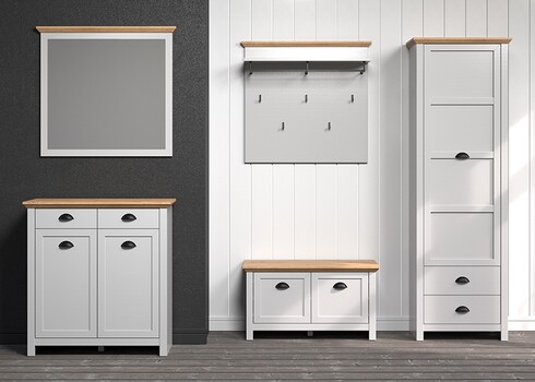 Esikupink LANDSIDE helehall / tamm, 91x41xH49 cm