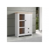 Vitriinkapp LANDSIDE helehall / tamm, 97x41xH130 cm