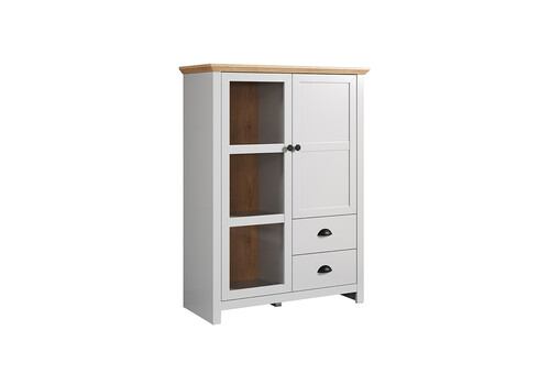 Vitriinkapp LANDSIDE helehall / tamm, 97x41xH130 cm