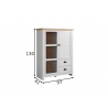 Vitriinkapp LANDSIDE helehall / tamm, 97x41xH130 cm