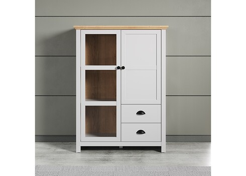 Vitriinkapp LANDSIDE helehall / tamm, 97x41xH130 cm