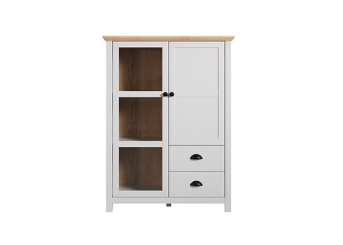 Vitriinkapp LANDSIDE helehall / tamm, 97x41xH130 cm