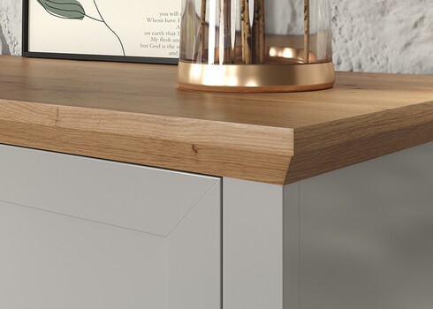 Vitriinkapp LANDSIDE helehall / tamm, 97x41xH130 cm