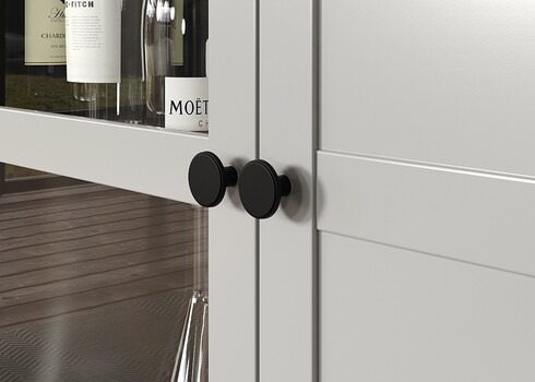 Vitriinkapp LANDSIDE helehall / tamm, 97x41xH130 cm