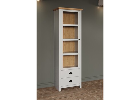 Vitriinkapp LANDSIDE helehall / tamm, 65x41xH201 cm