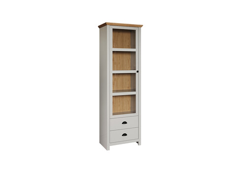 Vitriinkapp LANDSIDE helehall / tamm, 65x41xH201 cm