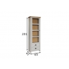 Vitriinkapp LANDSIDE helehall / tamm, 65x41xH201 cm