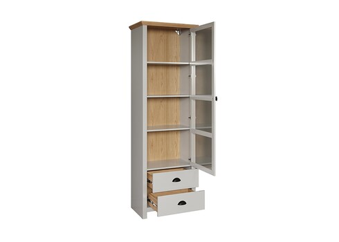 Vitriinkapp LANDSIDE helehall / tamm, 65x41xH201 cm