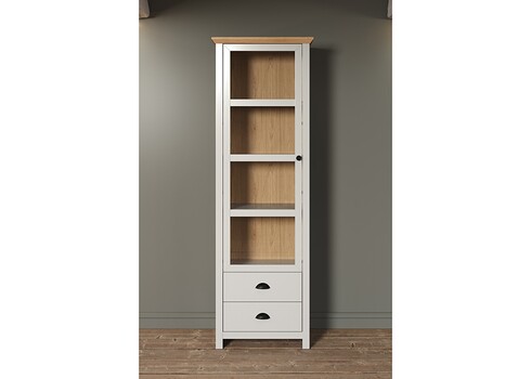 Vitriinkapp LANDSIDE helehall / tamm, 65x41xH201 cm