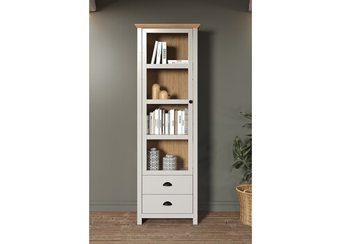 Vitriinkapp LANDSIDE helehall / tamm, 65x41xH201 cm